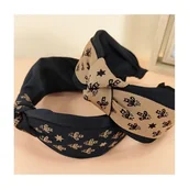 Ozdoby do włosów - OPASKA DO WŁOSÓW TURBANKA  BRĄZOWA O450BR - miniaturka - grafika 1