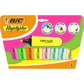 Zakreślacze - Bic Zakreslacz Flat Highlighter neon pastel mix 8szt - miniaturka - grafika 1