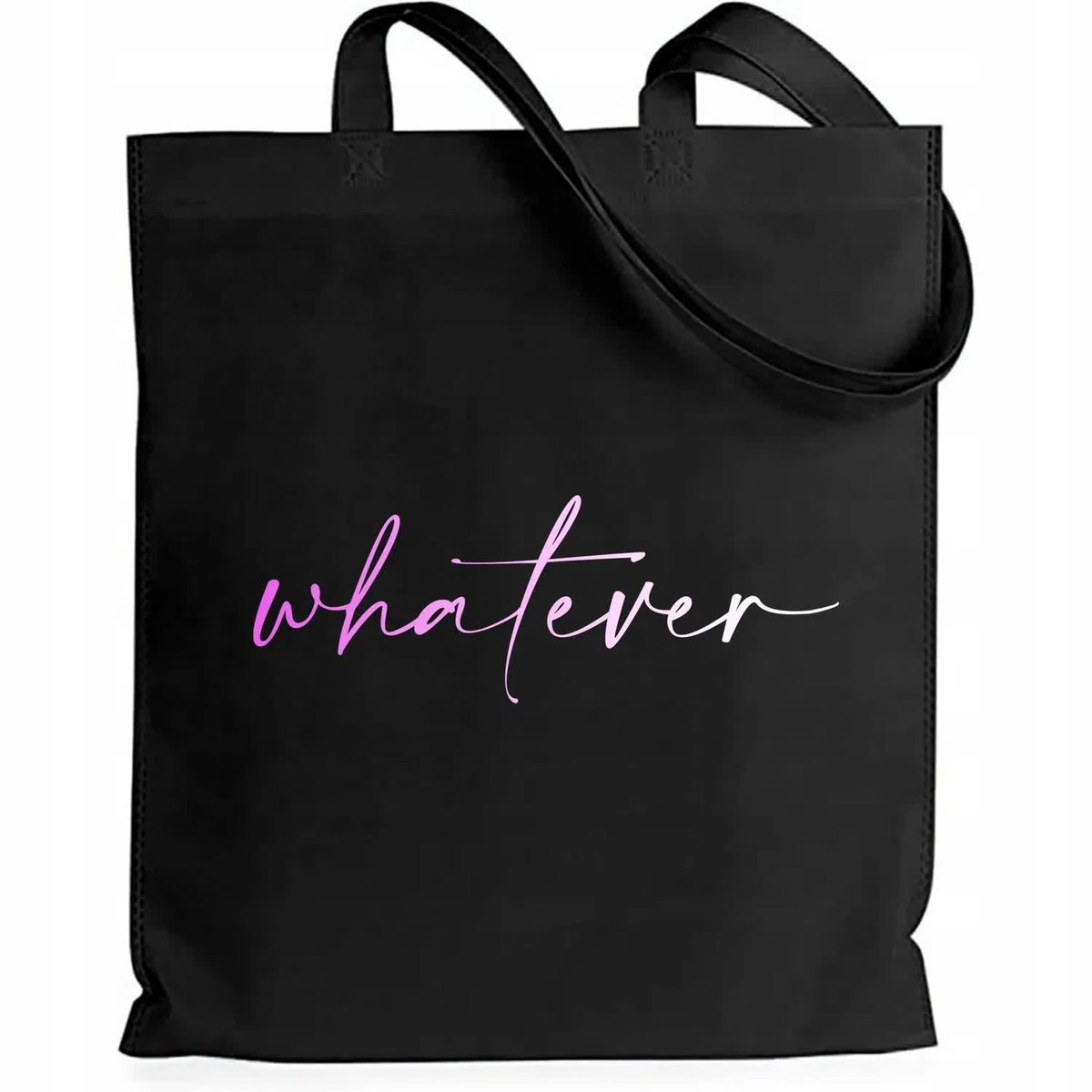 Torba EKO Czarna Bawełniana WHATEVER Shopper Mix Młodzieżowych Pięknych Wz