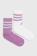 Skarpetki damskie - adidas skarpetki Essentials 2-pack damskie kolor fioletowy IW5544 - miniaturka - grafika 1