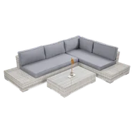 Meble ogrodowe - Narożnik technorattan VERONA White Grey - miniaturka - grafika 1