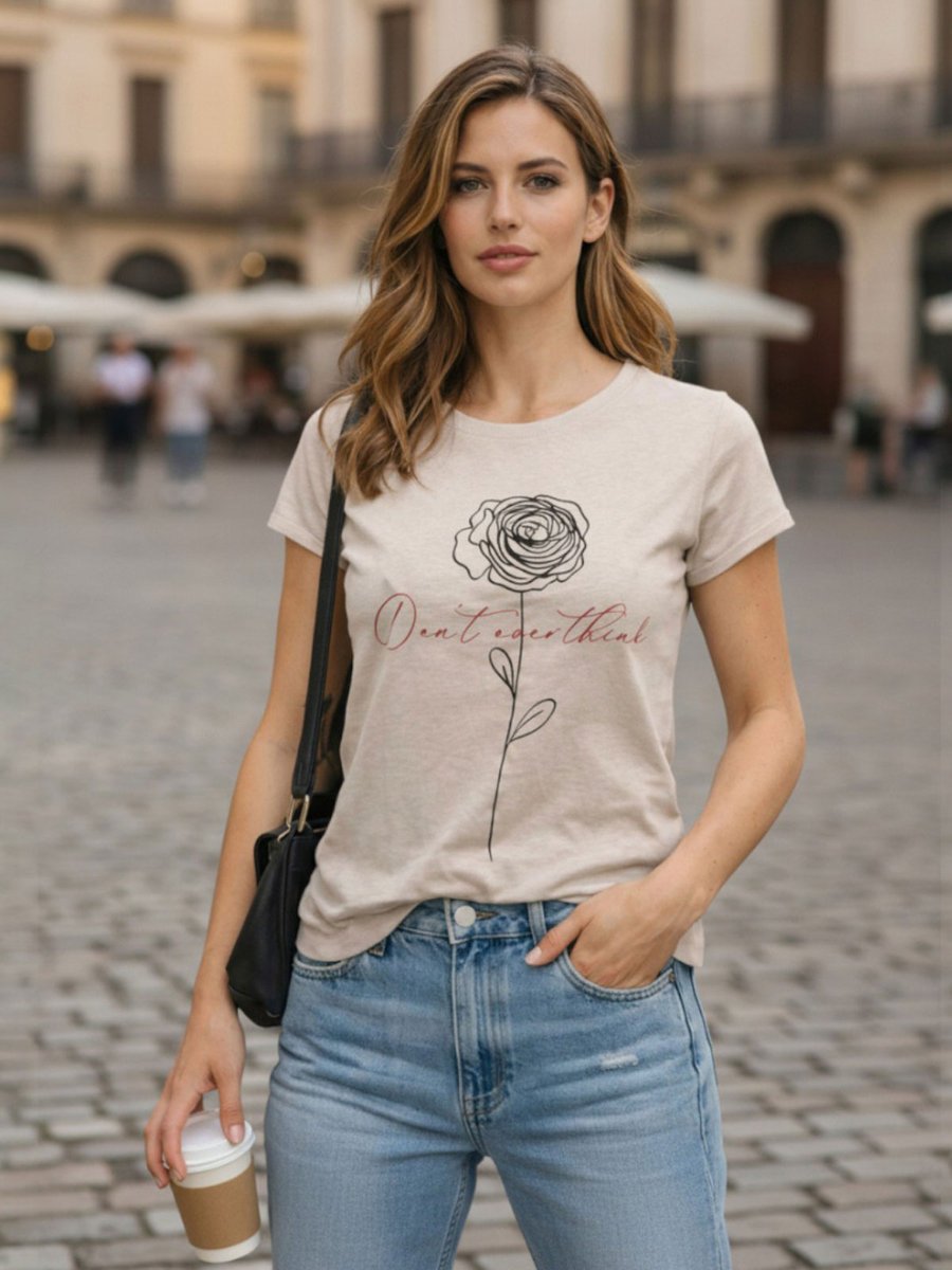 T-shirt bawełniany z nadrukiem brązowy M