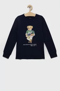 Bluzki dla chłopców - Polo Ralph Lauren longsleeve bawełniany dziecięcy kolor granatowy z nadrukiem - grafika 1