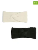 Czapki damskie - Pieces Opaski (2 szt.) w kolorze kremowym i czarnym na czoło - miniaturka - grafika 1