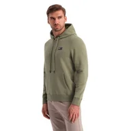 Bluzy męskie - Bluza męska dresowa kangurka z kapturemoliwkowa V2 OM-SSNZ-0141 XL - miniaturka - grafika 1