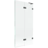 Parawany nawannowe - Mexen Lunar L parawan nawannowy 2-skrzydłowy prawy 90 x 150 cm, transparent, gun metal - 897L-090-100-95-00-P - miniaturka - grafika 1