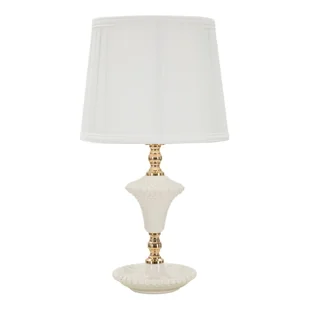 Biała lampa stołowa z tekstylnym kloszem (wysokość 45 cm) Caserta – Mauro Ferretti - Noże stołowe - miniaturka - grafika 1