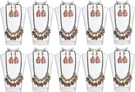 Biżuteria - akcesoria - zestaw 10 sztuk - stojak na biżuterię, stojak na naszyjnik, plastikowy stojak na biżuterię, stojak na kolczyki, stojak na biżuterię, stojak na łańcuszek dla jubilerów - sklepy, stojak ekspozycyjny - przezroczysty - miniaturka - grafika 1