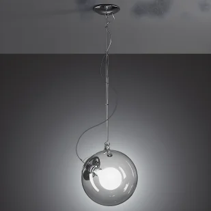 Srebrna wisząca lampa Miconos z kloszem ze szkła - Lampy sufitowe - miniaturka - grafika 1