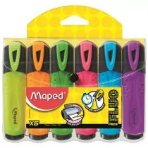 Maped Zakreślacz fluo peps mix kolorów 6 szt etui - Przybory szkolne - miniaturka - grafika 1