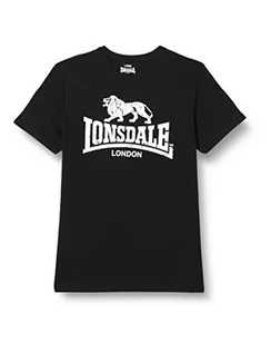 Koszulki męskie - Lonsdale Męski t-shirt Silverhill, czarny/biały, XL - grafika 1