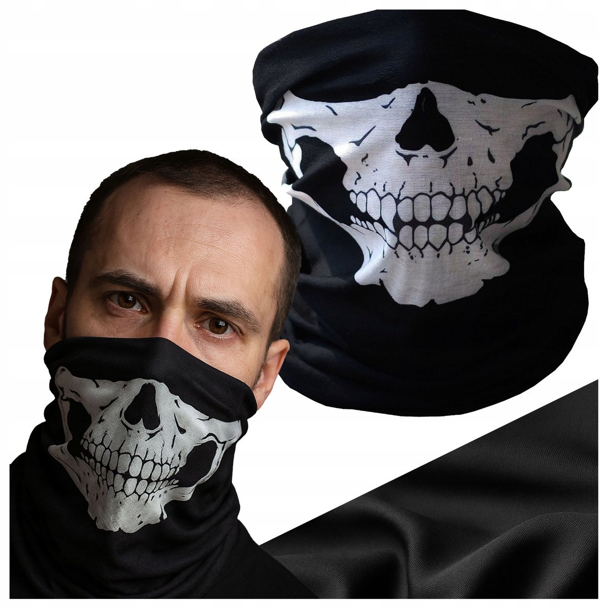 KOMINIARKA KOMIN BANDANA CHUSTA Maska Wielofunkcyjna Czaszka Ciepła 45x25cm