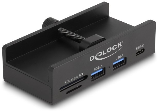 HUB USB Delock Zewnętrzny USB 5 Gbps Hub z 2 x USB Typ-A, 1 x USB Type-C™ i SD + Micro SD Slot z śrubą blokującą 64263