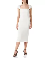 Sukienki - PINKO Damska sukienka z neoprenu Astrid Fluid Cocktail, Z05_biało-biała, 36 - miniaturka - grafika 1