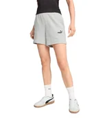 Spodenki damskie - PUMA ESS małe nr 1 logo 12,5 cm szorty z wysokim stanem TR jasnoszary wrzosowy - miniaturka - grafika 1