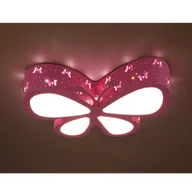 Lampy sufitowe - Lampa sufitowa LED w kształcie motyla Pusty rzeźbiony żyrandol do pokoju dziecięcego Różowy - miniaturka - grafika 1