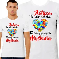 Koszulki męskie - KOSZULKA MĘSKA AUTYZM TO NIE WADA DZIEŃ AUTYZMU AUTISM PREMIUM XL 3467 - miniaturka - grafika 1