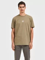Koszulki męskie - Selected Homme T-Shirt Armin 16085666 Zielony Slim Fit - miniaturka - grafika 1