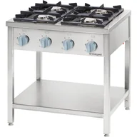 Piece, kotły  i płyty grzejne gastronomiczne - Kuchnia gazowa wolnostojąca, skręcana, 800x700, 24.0 kW, G20/20 mbar STALGAST 978531 - miniaturka - grafika 1