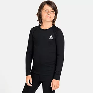 Koszulki i topy damskie - ODLO Unisex dziecięca koszulka Bl Top Crew Neck L/S Active Warm Eco Kids T-Shirt czarny czarny 140 159229-15000 - grafika 1