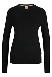 BOSS Damski sweter z dzianiny, czarny, S - Swetry damskie - miniaturka - grafika 1