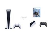Konsole Playstation - SONY PlayStation 5 Digital + God of War Ragnarok + PS5 DualSense Charging Station + DualSense Kontroler Grey Cammo - miniaturka - grafika 1