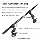 Selfie stick - Tuyu Motocykl Bike Invisible Selfie Stick Monopod Uchwyt do montażu kierownicy dla Gopro Max Hero 11 Insta360 Jeden X2 X3 Akcesoria Podwójny zacisk... - miniaturka - grafika 1