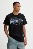 Koszulki męskie - Diesel t-shirt bawełniany T-NORM-T11 męski kolor czarny z nadrukiem A19571.0PLAT - miniaturka - grafika 1
