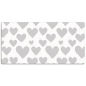 Podkładki na biurko - Podkładka na biurko z nadrukiem Szare geometryczne serca 120x60 cm - miniaturka - grafika 1