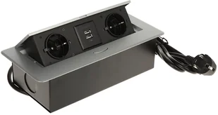 LISTWA ZASILAJĄCA MEBLOWA FPS-2S2U/CABLE 2 GNIAZDA + 2 USB - Listwy zasilające - miniaturka - grafika 1