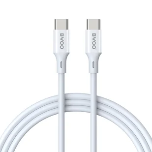 BWOO kabel USB-C - USB-C 2m 60W ABS + TPE biały - Kable USB - miniaturka - grafika 1