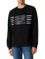 Bluzy męskie - FILA Męska bluza z logo Stowe Graphic, czarna, M, czarny, M - miniaturka - grafika 1