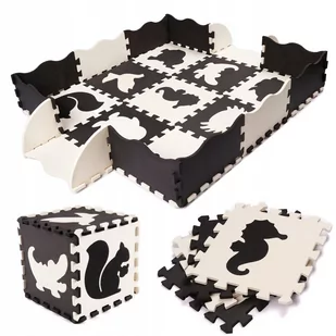 Mata Edukacyjna Piankowe Puzzle 114x114 x1 cm 25 elementów Czarne - Puzzle - miniaturka - grafika 1