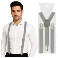 Dodatki do ubrań - Szelki do spodni 2,5 cm jasnyszary - miniaturka - grafika 1