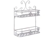 Szafki łazienkowe - Metalowa Półka Łazienkowa Wisząca Szara Marayes - miniaturka - grafika 1