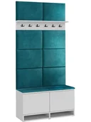 Meble do przedpokoju - Nowoczesna garderoba do przedpokoju biały + butelkowa zieleń N8-K74 - miniaturka - grafika 1