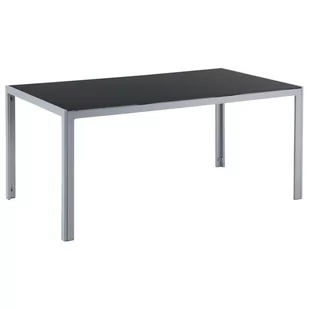Shumee Stół ogrodowy szklany 160 x 90 cm czarny CATANIA 5441 - Stoły ogrodowe - miniaturka - grafika 1