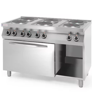 Hendi Kuchenka wolnostojąca Kuchnia elektryczna wolnostojąca 6 x 2.6kW z piekarnikiem GN1/1 3kW szer 120cm 1006018 - Piece, kotły  i płyty grzejne gastronomiczne - miniaturka - grafika 1