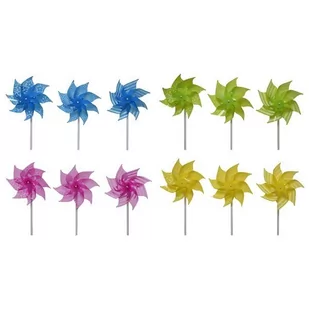 Wiatrak Plastikowy Różowy Niebieski Zielony Ozdoba Dekoracja Na Ogród Do Doniczki - Sztuczne kwiaty - miniaturka - grafika 1