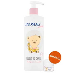 Linomag Emolienty olejek do kąpieli dla dzieci i niemowląt od 1 miesiąca 400 ml + krem ochronny 15 ml gratis - Kosmetyki kąpielowe dla dzieci - miniaturka - grafika 1