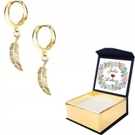 Kolczyki - Kolczyki złote Pióro Piórko 925 WŁASNY NADRUK - miniaturka - grafika 1