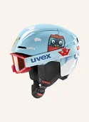 Kaski narciarskie - Uvex Kask Narciarski Viti Z Goglami Speedy Pro blau - miniaturka - grafika 1