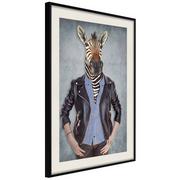 Plakaty - Plakat - Zwierzęce alter ego: Zebra (rozmiar 40x60, wykończenie Rama złota z passe-partout) - miniaturka - grafika 1