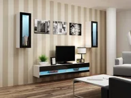 Meblościanki - Cama Meble Zestaw VIGO NEW 11 biały/czarny połysk - miniaturka - grafika 1