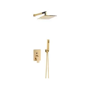 Valvex Carré Gold Zestaw prysznicowy podtynkowy z deszczownicą Gold PVD 2455790 - Zestawy prysznicowe - miniaturka - grafika 1