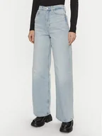 Spodnie damskie - Calvin Klein Jeansy K20K208023 Niebieski Wide Leg - miniaturka - grafika 1