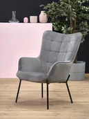 Fotele - Fotel Do Salonu Popielaty Castel Halmar - miniaturka - grafika 1