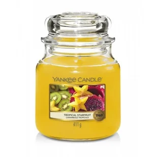 Yankee Candle Tropical Starfruit Średnia Świeca Zapachowa 411g YC000301 - Świece - miniaturka - grafika 4