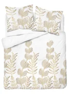Pościel - Pościel satynowa 200x220 5477b beżowe liście - miniaturka - grafika 1
