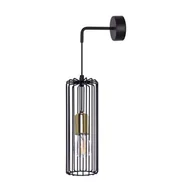 Lampy ścienne - Kaja ALFRED OLSZEWSKI Czarno-złoty kinkiet z ozdobnym kloszem K-4939 z serii GABIA - miniaturka - grafika 1